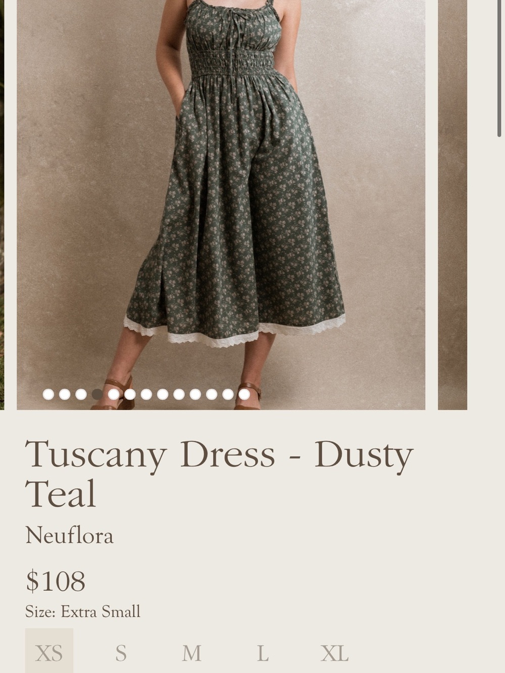 DISO SMALL Neuflora Tuscany Midi Dress in Dusty Teal
